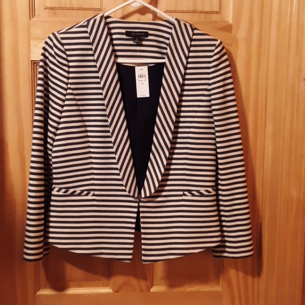 Navy and white striped jacket, Ann Taylor size 8,